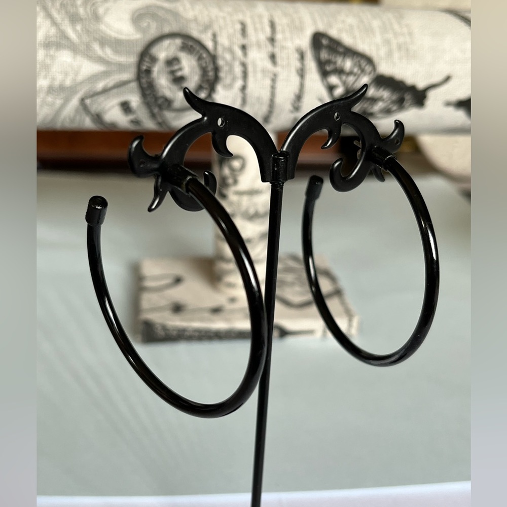 Vintage ~ Black Hoops